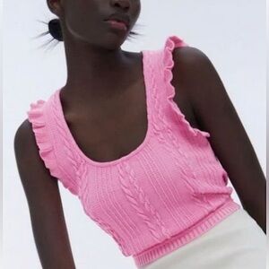 Zara sleeveless ruffle sweater. Size medium.